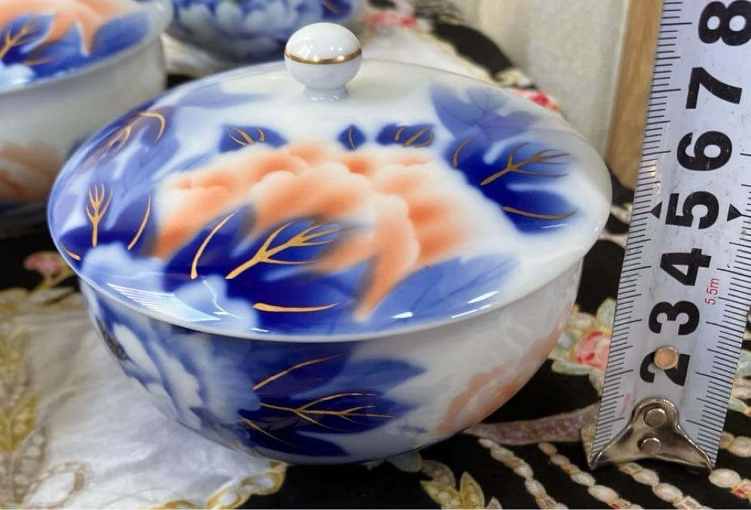 焼き変わり　深川製　湯呑み茶碗セット　高級　5点　桐箱入り