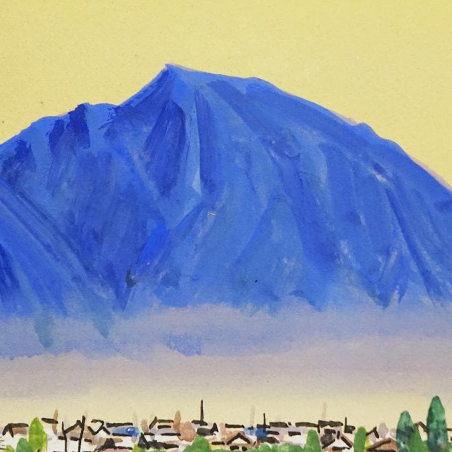 保坂武雄『千曲川早春』 風景画 水彩画 絵画 肉筆 額装