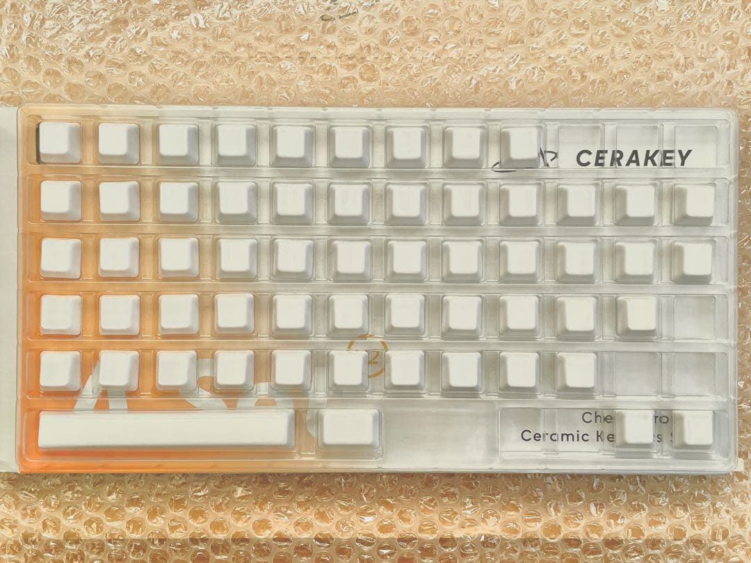 Cerakey キーキャップ v2 無刻印 Aセット ホワイト+ホーミングFJ