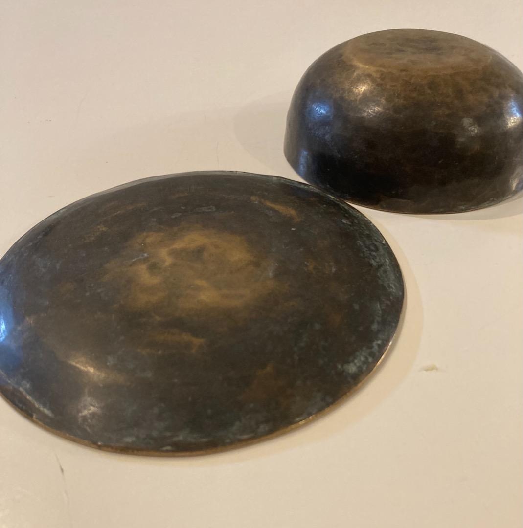 銅錫製ボール！香立て 金色の器 銅70% 錫30% の混合材 356g