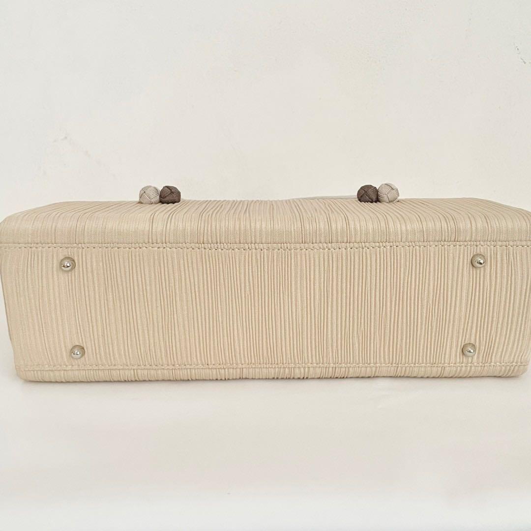 和装バッグ　横長　利休　バッグ　小田巻　ベージュ　正絹　日本製