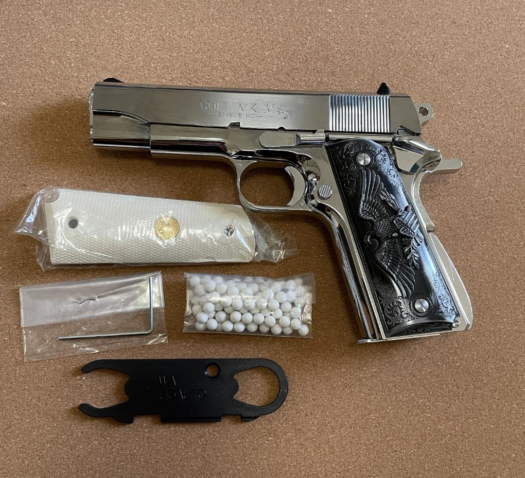 SCW コルト1911 シルバーエアソフトガン