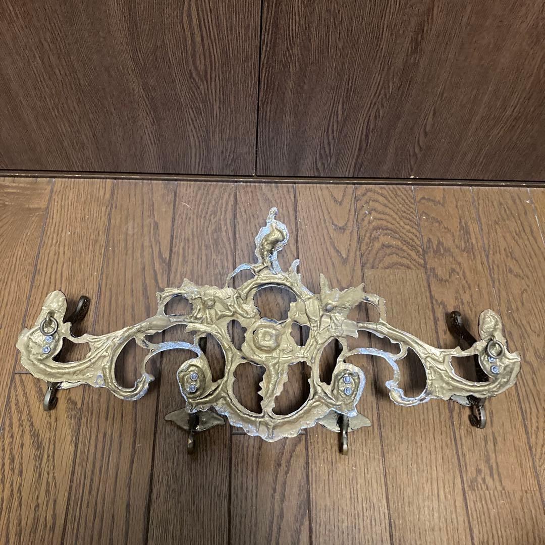 イタリア製　バロックスタイル 真鍮製コートハンガー 4フック