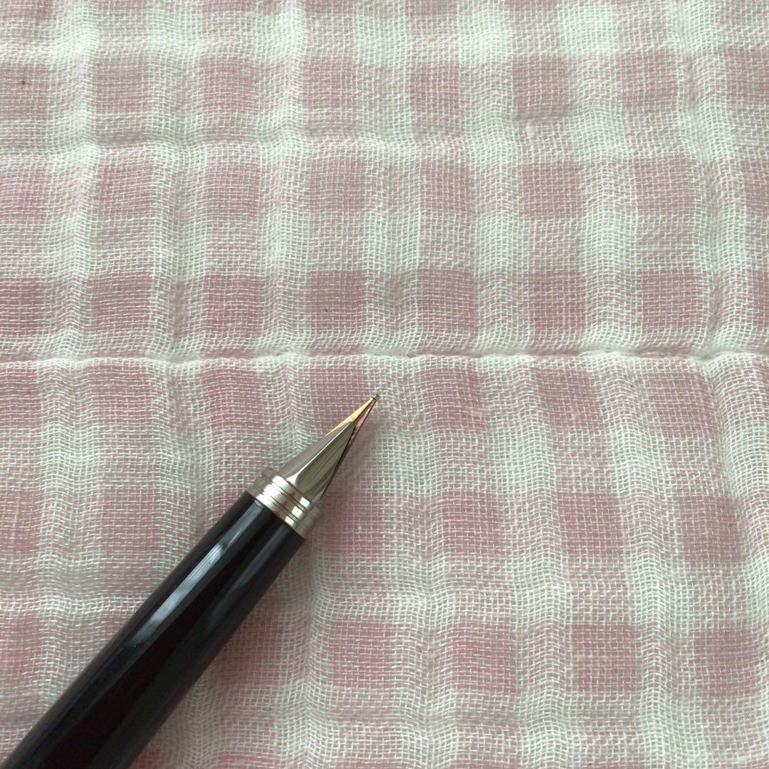 プラチナ 14K 14金 万年筆 ショート 両面書き 2way 中字 黒 廃盤