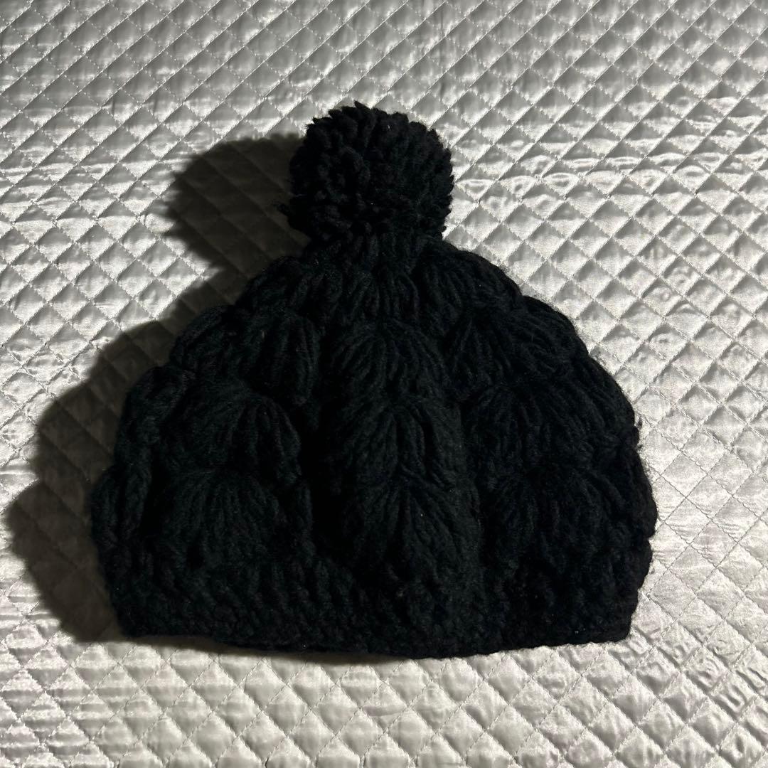 00s archive ボンボンニット帽　黒