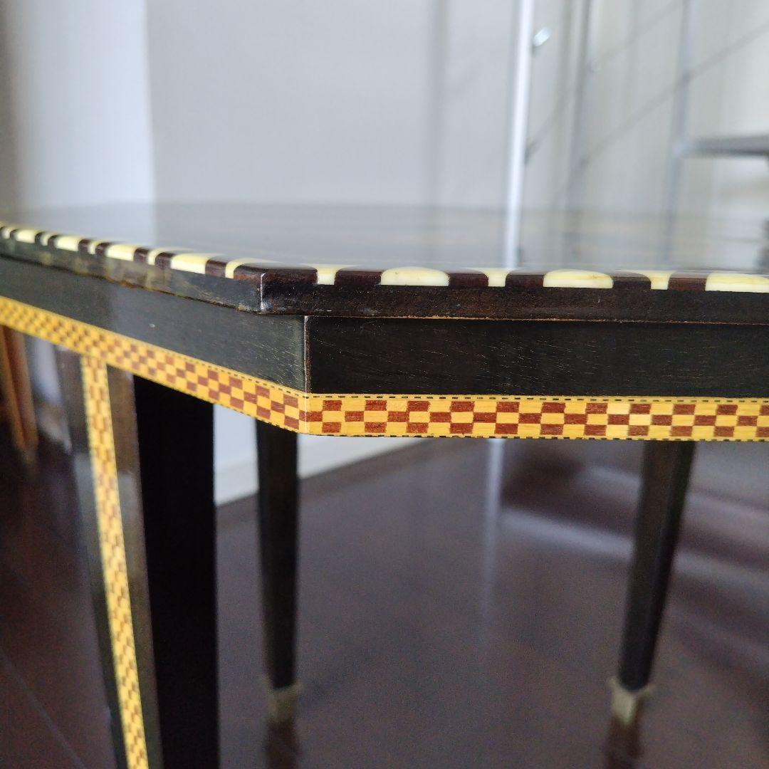 アンティーク 象嵌 寄木細工 天然木 ウッドテーブル 飾り台 レトロ