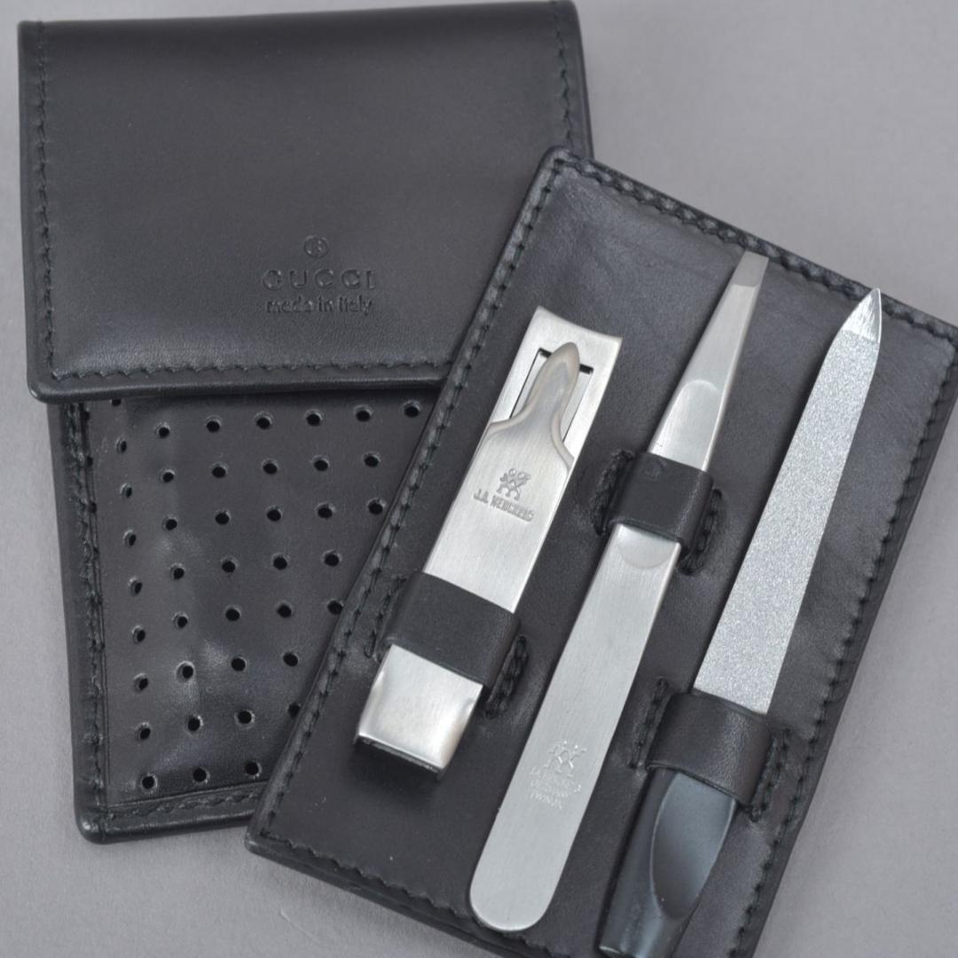 新品レア品 グッチ GUCCI ネイルケアセット 爪切り爪ヤスリ毛抜き3点セット