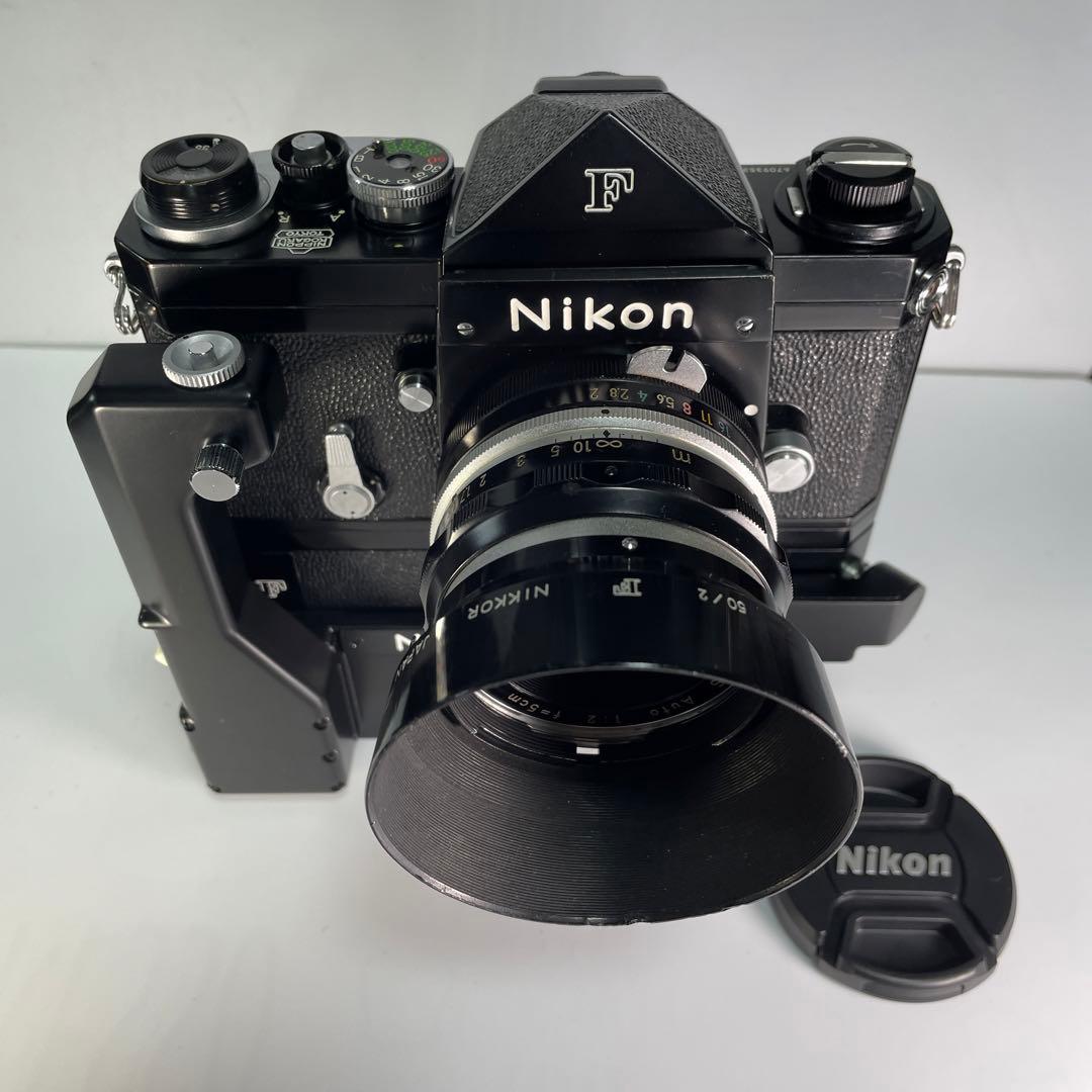 [稼働美品]ニコンＦアイレベル初期型ブラック、モ-タ-ドライブＦ36セット