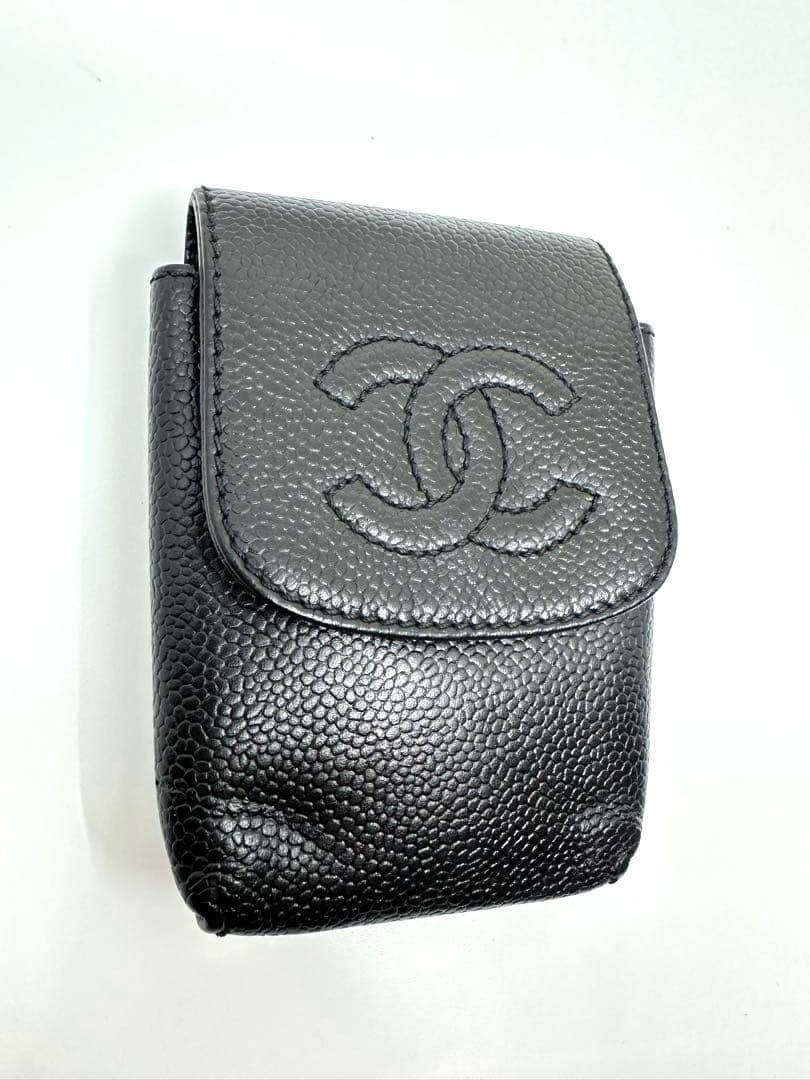 シャネル　シガレットケース　キャビアスキン