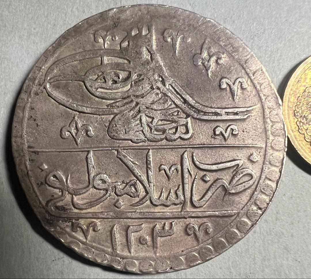 1789年AH1203/2オスマントルコ 帝国1ユズルク 大型 銀貨セリム3世