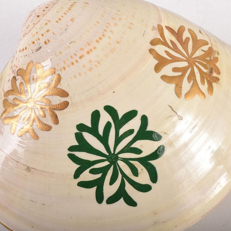 茶道具　中村湖舟作　淡々斎好　海松蒔絵　蛤香合　共布共箱　V　7927