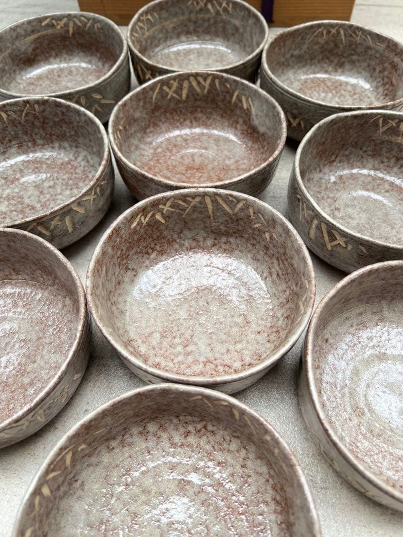 【新品未使用】秀嶺造 唐津竹 抹茶椀 10客セット　箱付 茶道具 茶道