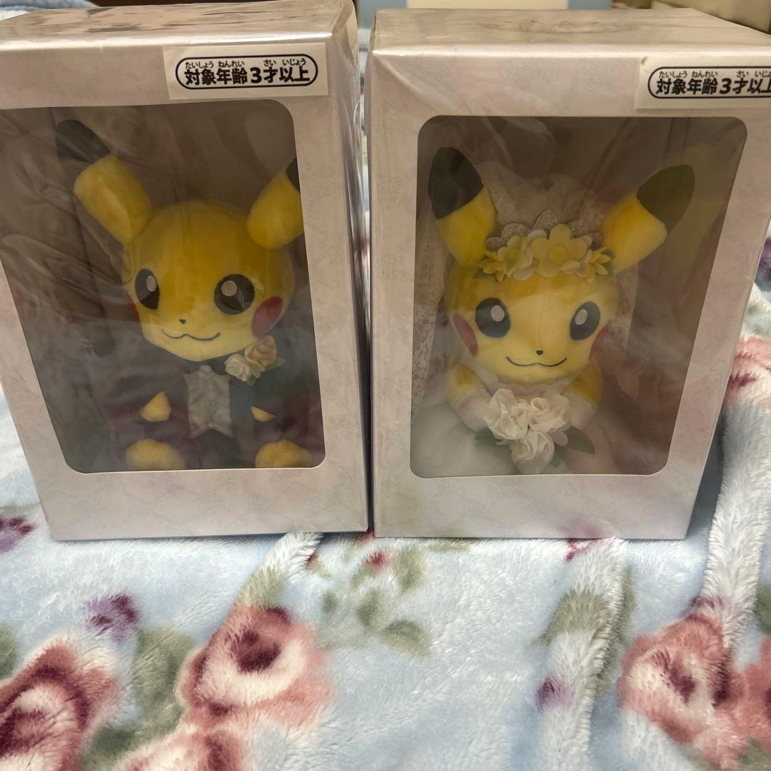 HAKONHWA　ピカチュウ ウェディング洋装 ぬいぐるみ 2体セット