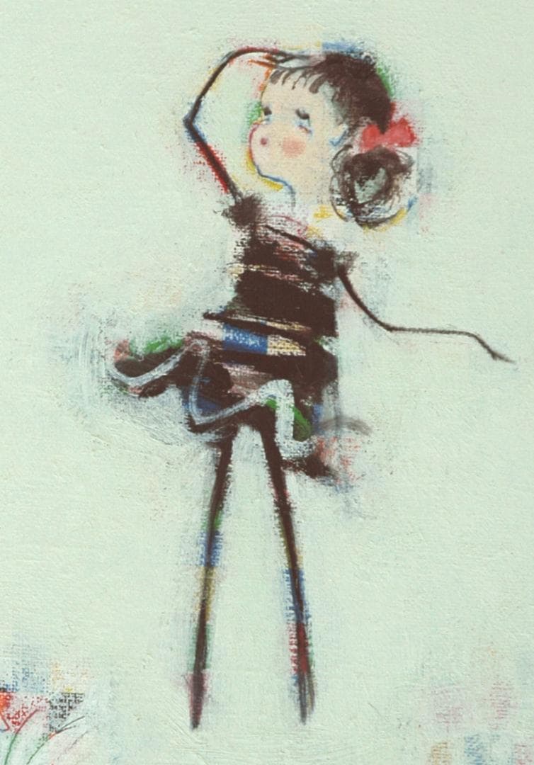 油絵 菅家令子 絵 絵画 インテリア額付(銀) F4-072319 子犬と女のこ
