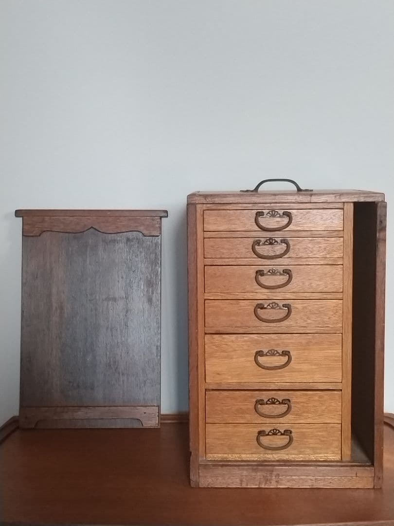 オカモチ木製引き出し式タンス 7段