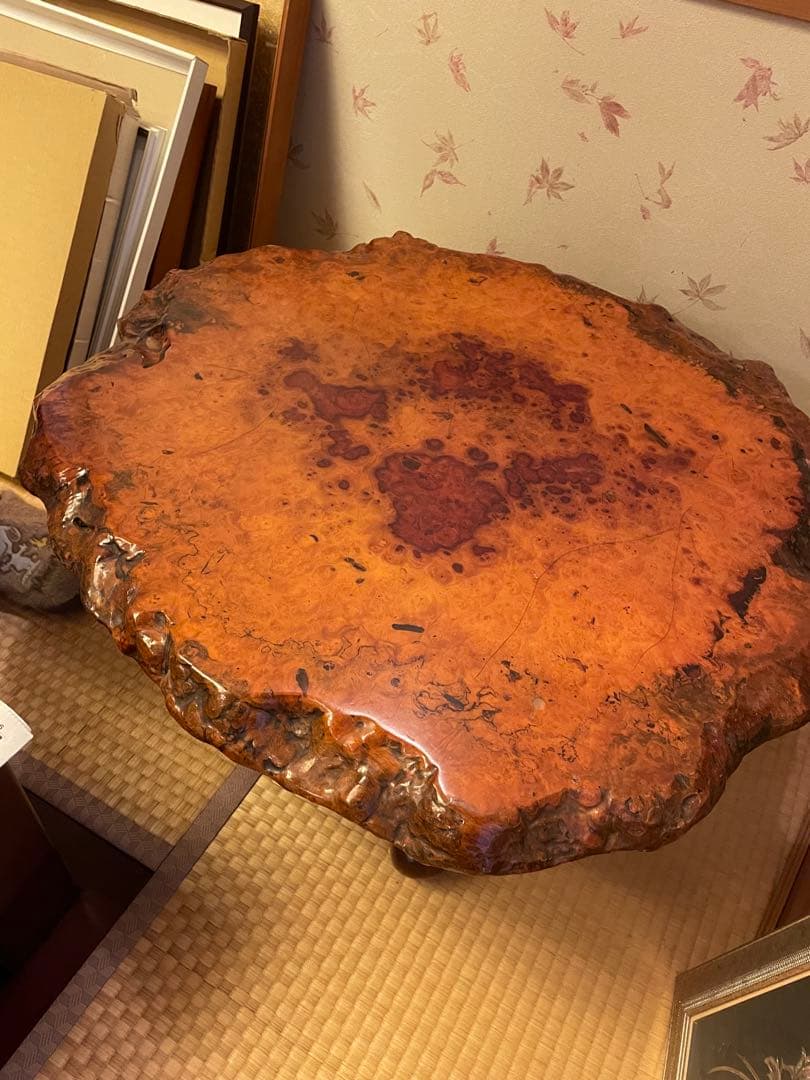 【希少材】花梨（カリン）一枚板 座卓 / ローテーブル 無垢 木目