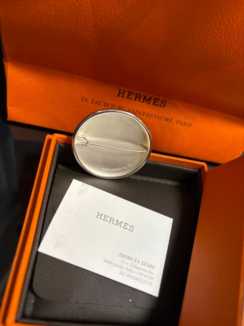 HERMES ヴィンテージ シルバーブローチ 美品