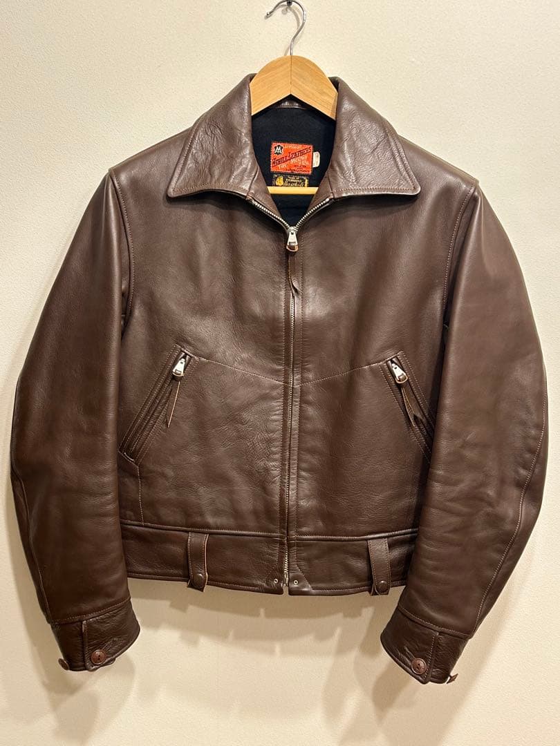 トイズマッコイ　シングルライダースジャケット ホースハイド　ブラウン　38