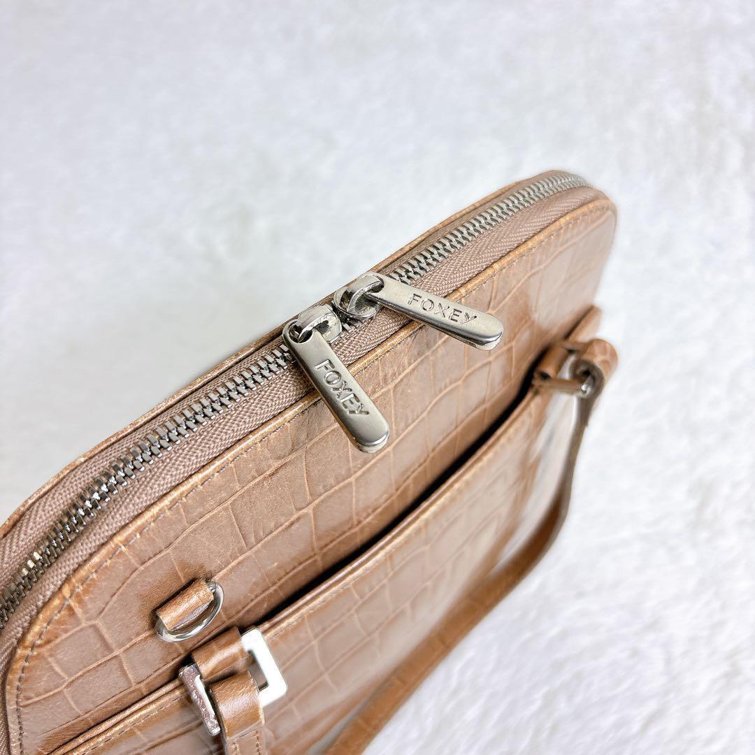 FOXEY マカロンバッグ 型押し everyday success bag