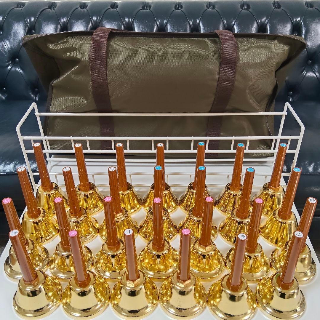 ウチダ ミュージックベル 27音 ゴールド ハンドベル ケース付