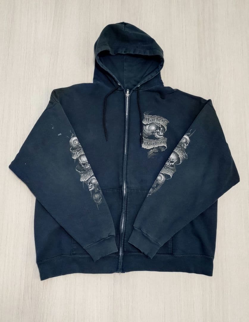 00’s Harley-Davidson ジップアップ パーカーXL
