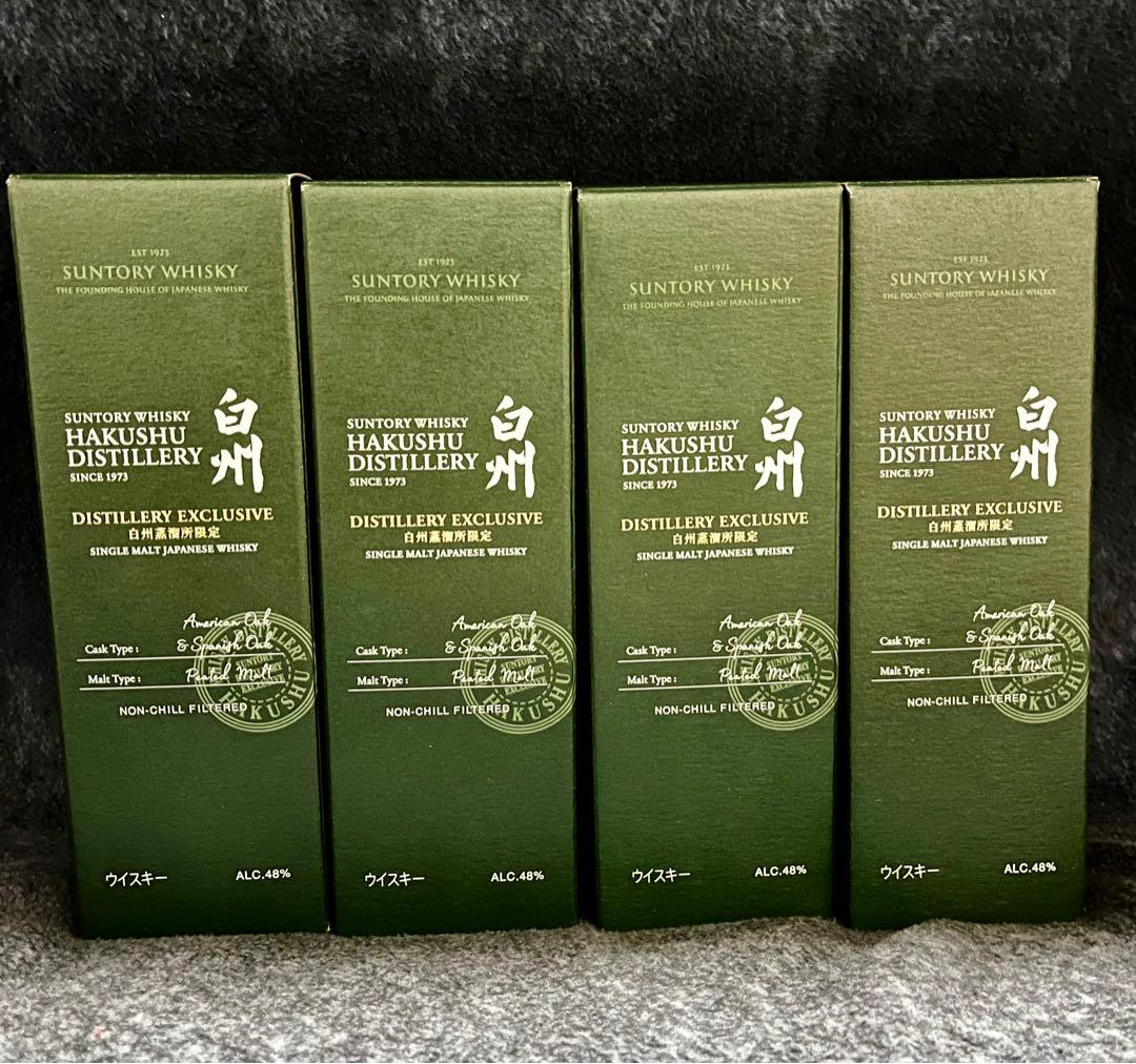 サントリー白州蒸溜所限定ピーテッドモルトウイスキー180ml箱付き×4本　12年