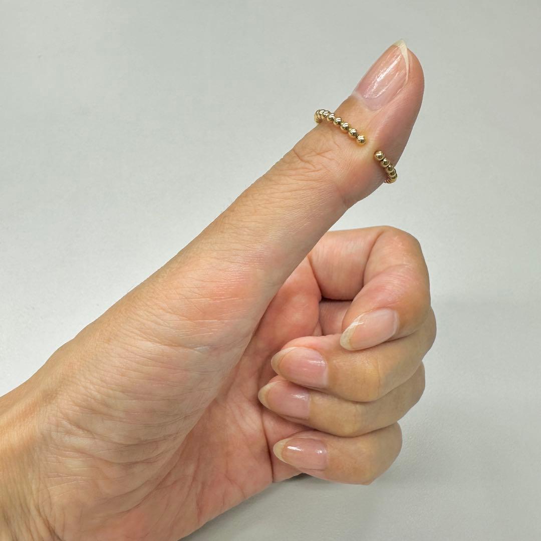 新品❗️K18YG イエローゴールド ボールデザイン フリーリング サイズ12号〜