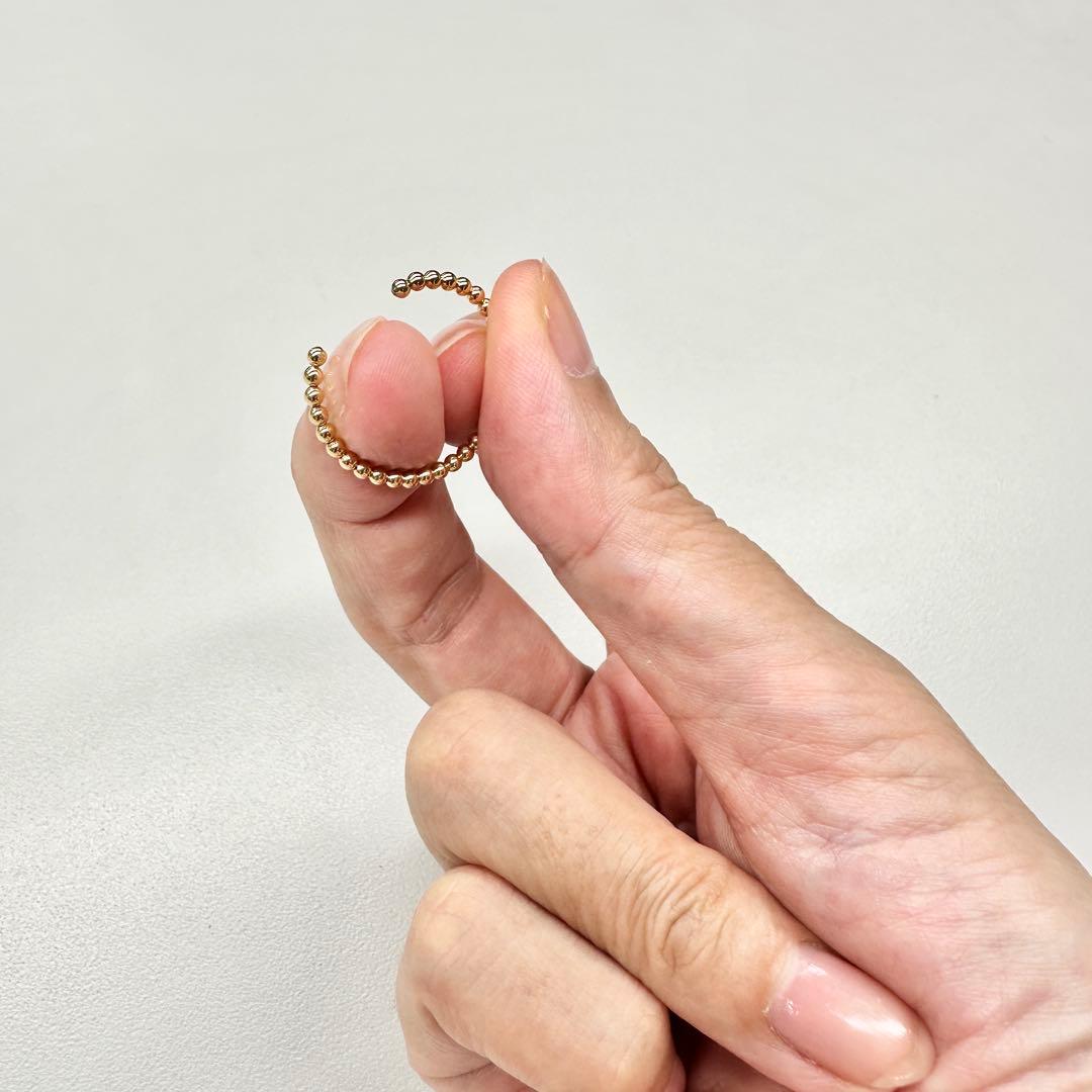 新品❗️K18YG イエローゴールド ボールデザイン フリーリング サイズ12号〜