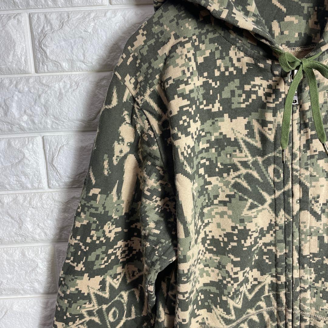 【美品】HYSTERIC GLAMOUR ジップアップパーカー迷彩柄 メンズM