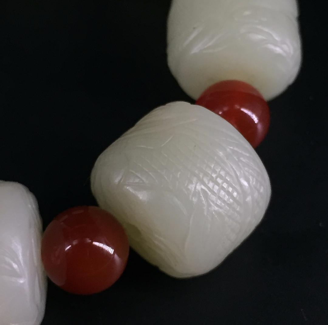 宋代 竜紋ブレスレット 古玉老和田白玉 中国美術骨董アンティークコレクション