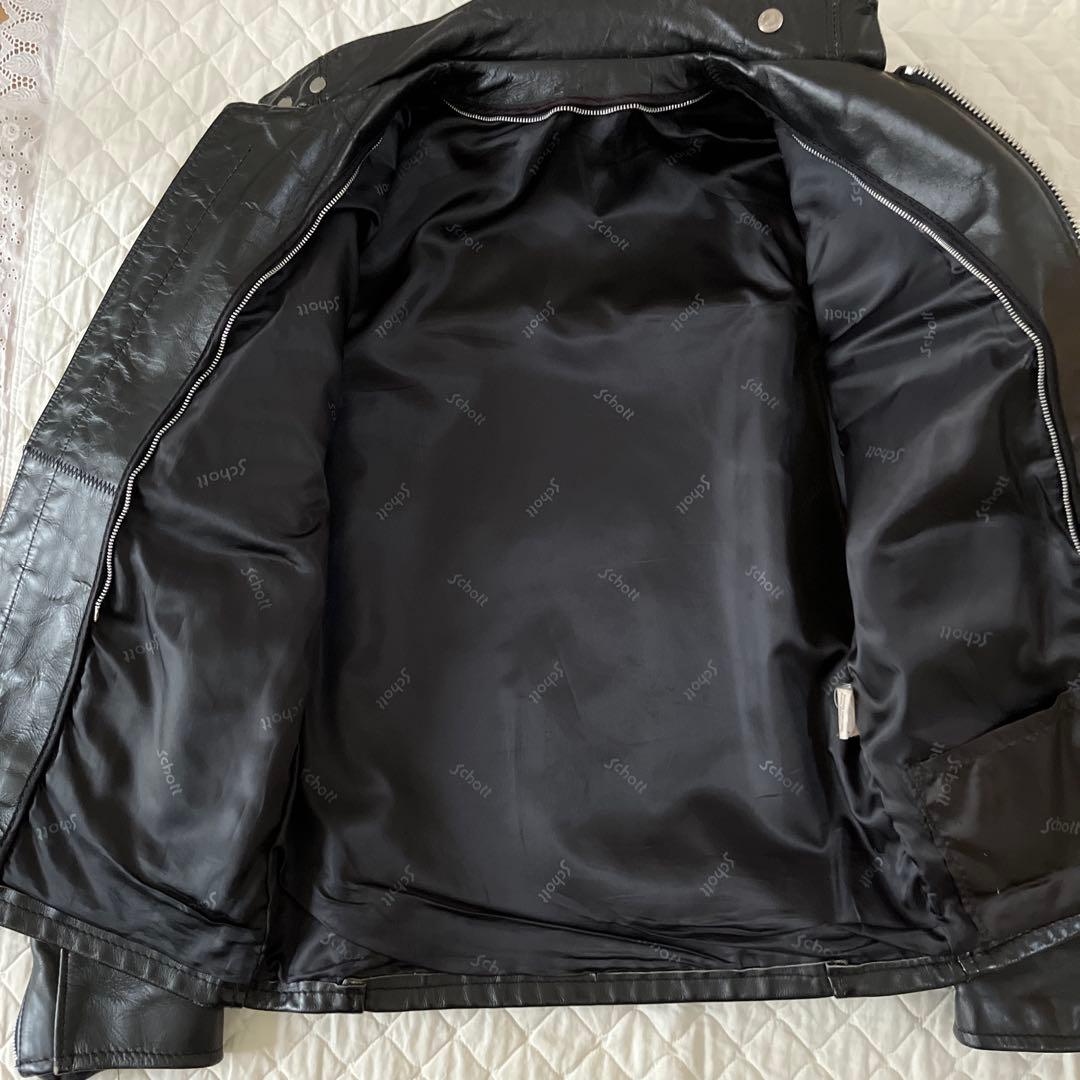 Schott《定番》シングルブラックライダースジャケット サイズ36