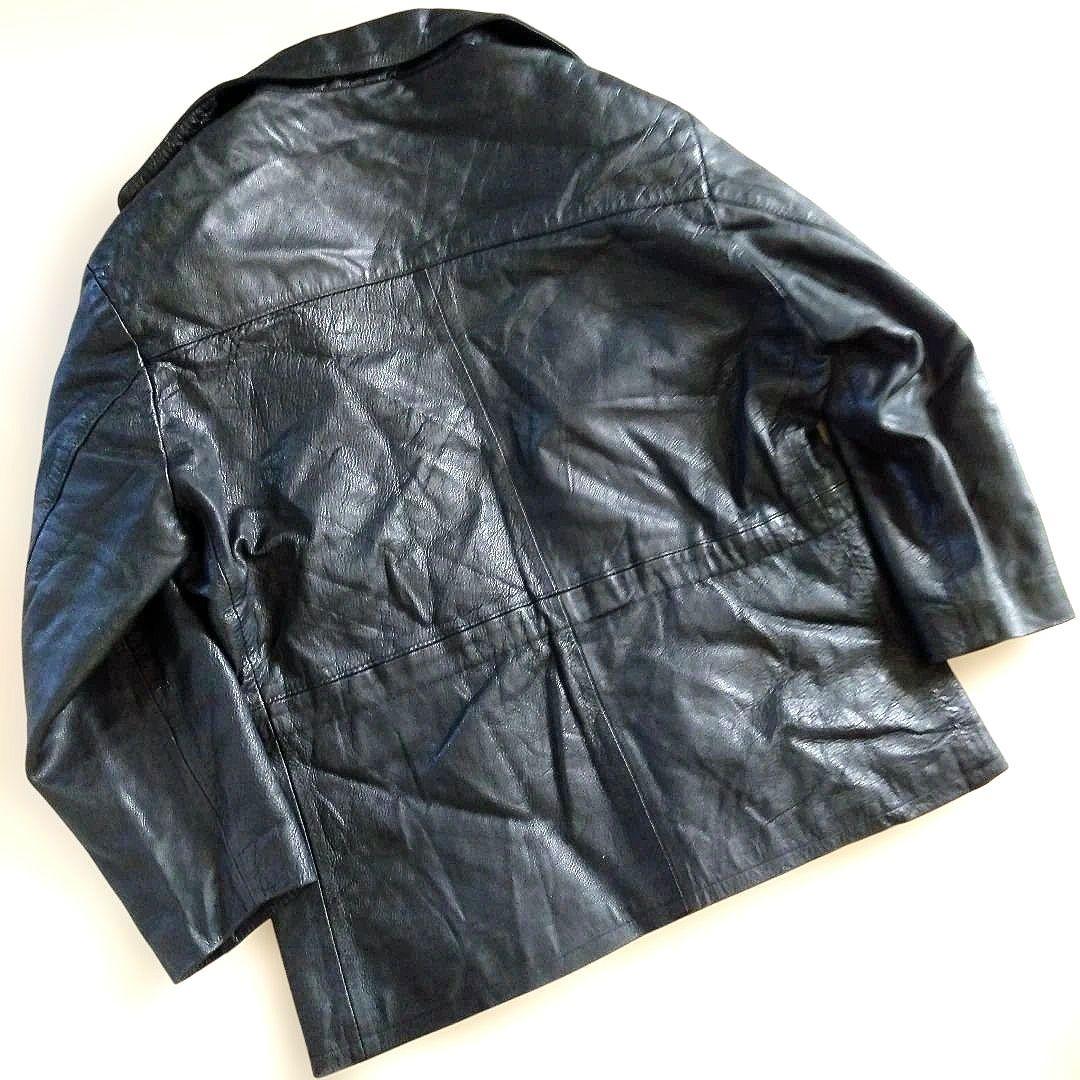 Vintage Euro シングルライダース レザージャケット カーコート