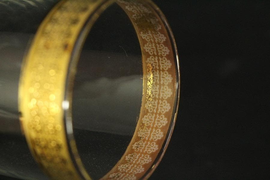 アンティーク 金彩ガラス カップ 五客(ZE608)