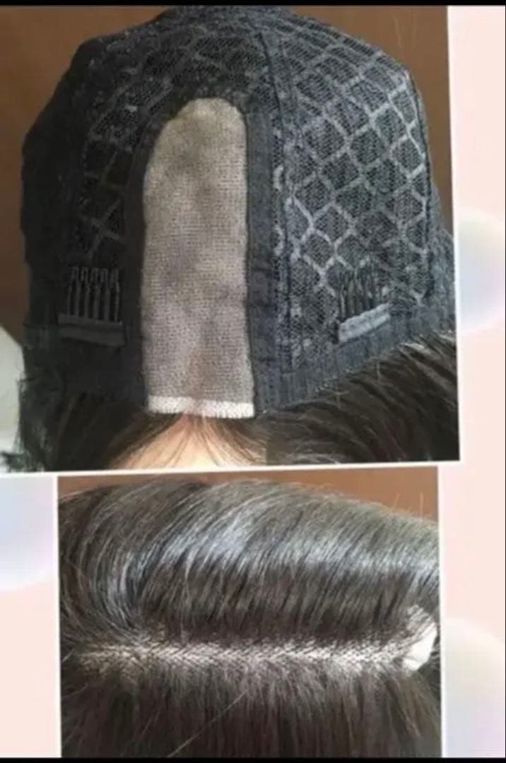 人毛100% 清楚で知的な印象 ワンレンボブ ヘア ウィッグ かつらB760