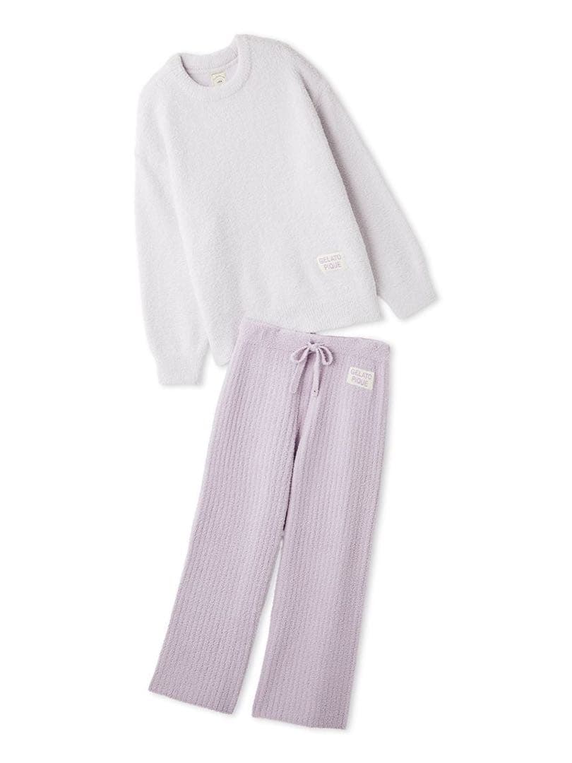 ラベンダー　セットアップ　ジェラピケ パジャマ ルームウェア