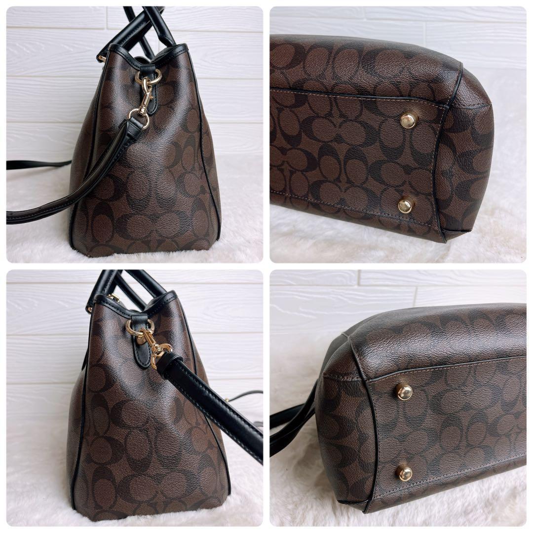 極美品☆COACHコーチ 2wayショルダーバッグ レザー ブラウン