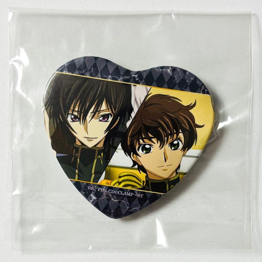 コードギアス プリロール クリスマス ハート型 缶バッジ ルルーシュ 枢木スザク