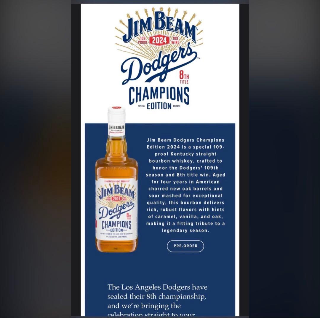 日本未発売！Jim Beam ドジャースワールドシリーズコラボ