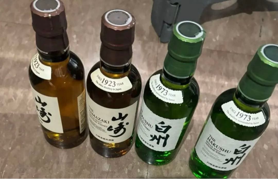 サントリーシングルモルトウイスキー 山崎 白州　180ml ４本