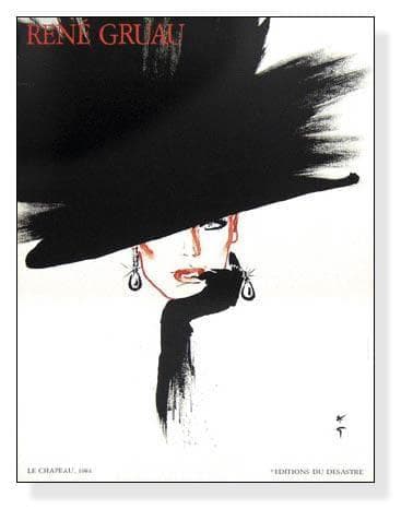 Le Chapeau/ルネ グリュオ/ヴィンテージ ファッションアートポスター