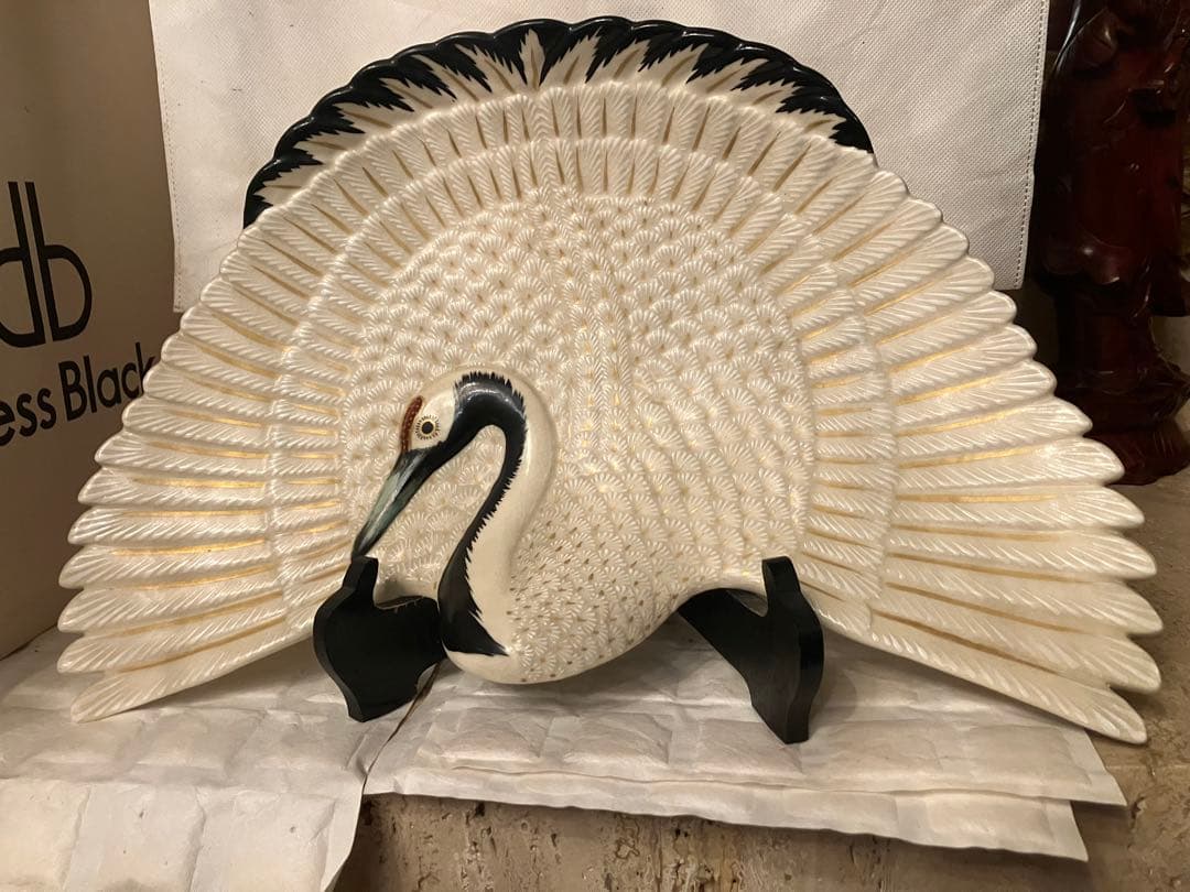 「Dragon」鶴　皿　置物