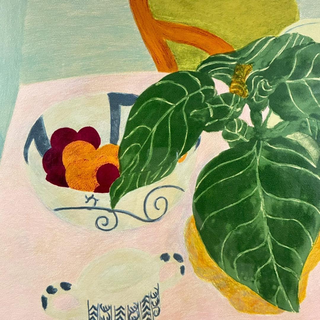 美品 ピエール・ボンコンパン「レモンのある静物」リトグラフ 直筆サイン入 お洒落