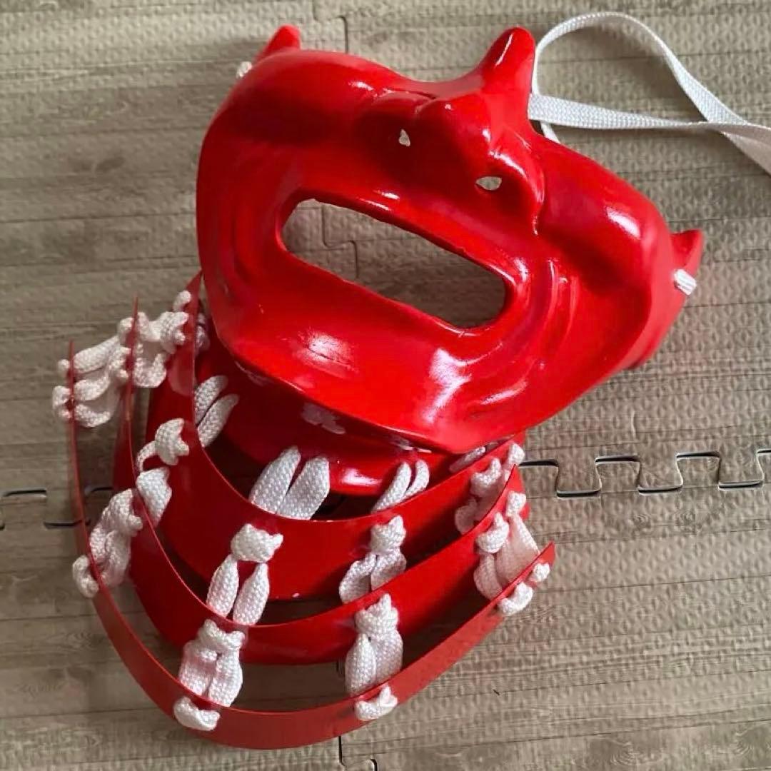 【着用可能】手作り　武具　鎧兜　甲冑　等身大　半頬　面頬　mempo 兜