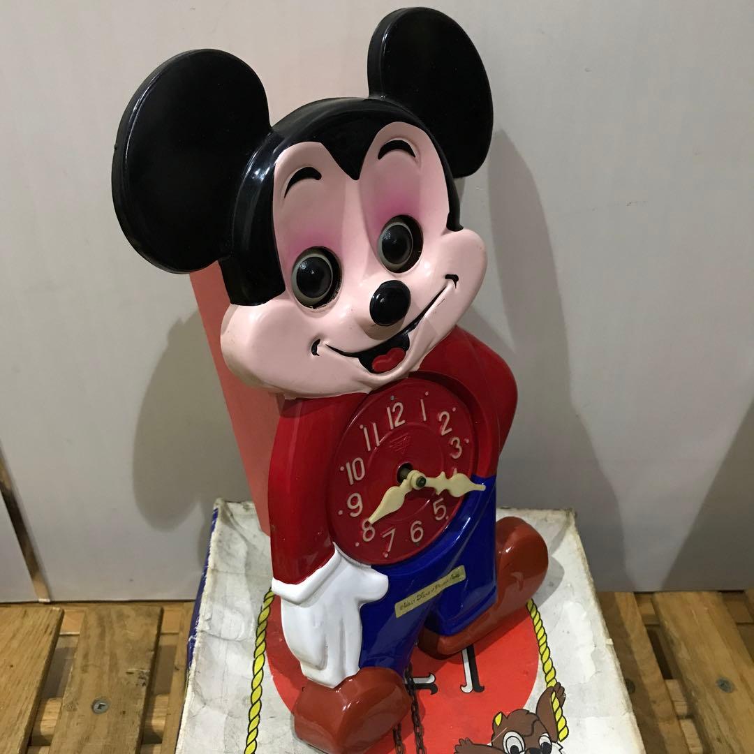 美品 ミケン DISNEY ミッキーマウス 振り子時計