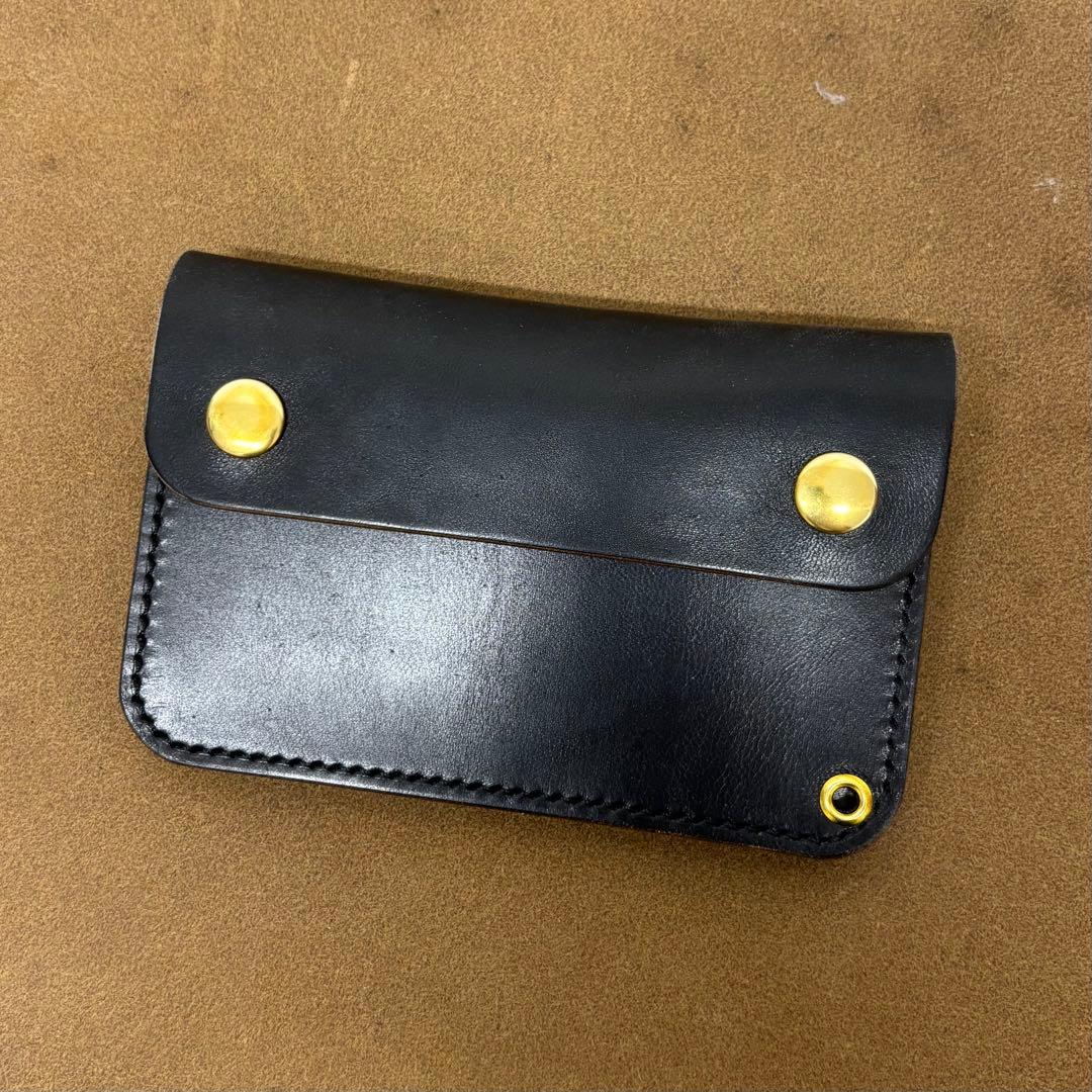 ホースバット　トラッカーウォレット　黒　茶心　2層　原厚　MARYAM