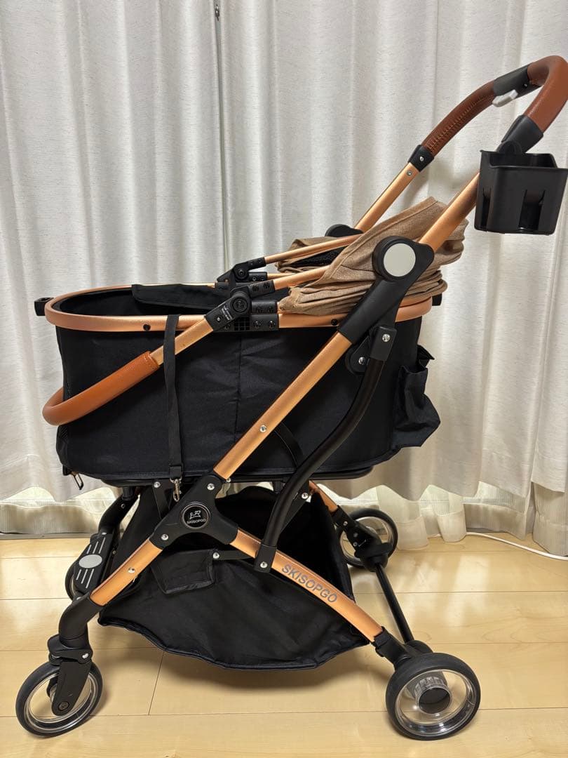 SKISOPGOペットカート ブラック/ブラウン