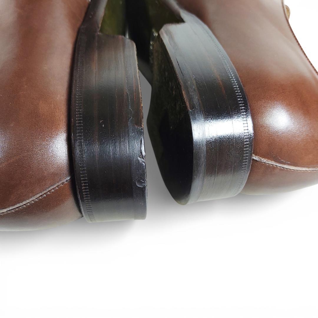 希少レーベル|ヤンコ|プレーントゥ|シューツリー付き|6|茶|i1763