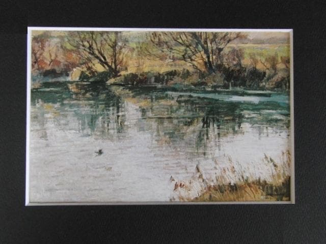 櫻田精一、【水温む河岸】、希少な大判額装用画集より、美品、日本人画家