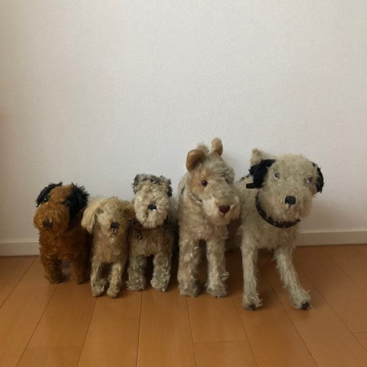 最終値下げ　アンティークヴィンテージ 犬　ぬいぐるみ　ドッグ　セット　シュタイフ