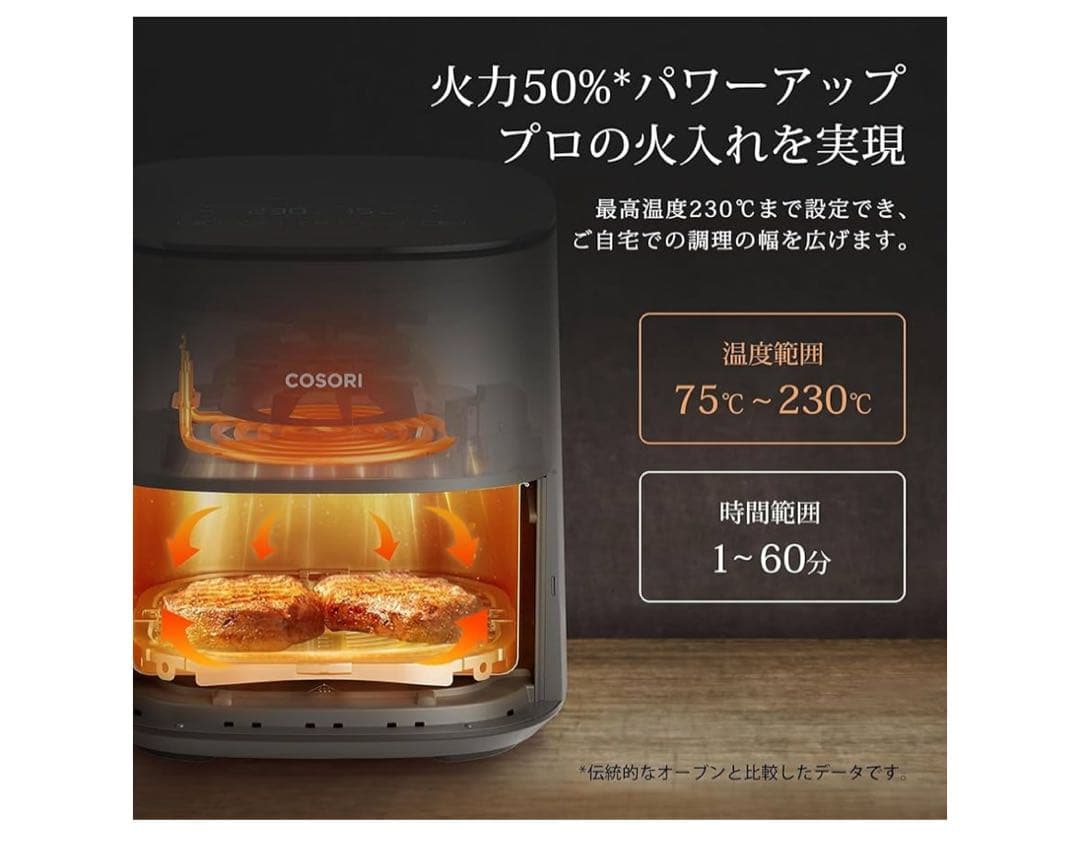 コソリ ノンフライヤー 4.7L 大容量 家庭用 電気 エアフライヤー